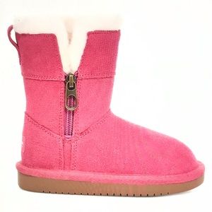 UGG Sz 7 Raspberry Rose Side Zip Aribel Suede Boot -Kids